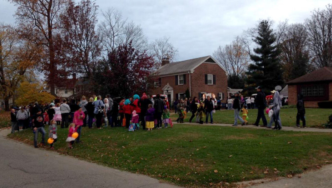 A group of trick-or-treaters in Logansport